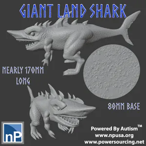 Giant Land Shark Fantasy Monster