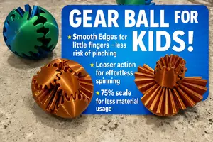 Gear Ball, Free Spinning, Smooth Edges, Great for Kids