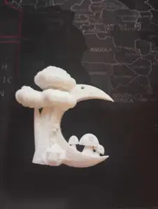 mushroom tree moon necklace pendant