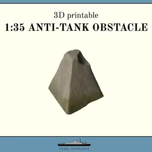 1:35 anti-tank printable obstacle and mold for cement