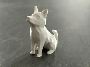 Cute Sitting Low Poly Dog (No Supports)