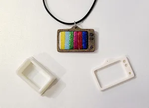 Retro TV Frame Pendant with polymer clay cutter