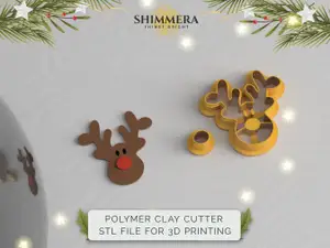 Christmas Reindeer Earring Polymer Clay Cutter