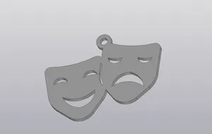 theatrical mask keychain