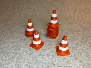Miniature traffic cone for remote-controlled vehicles