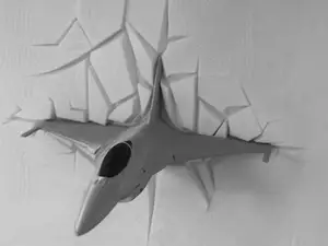 Wall-Breaking F-16 Plane