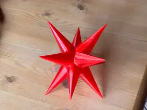 Weihnachtsstern Durchmesser 202 mm 3D mit 10 Spitzen - Poinsettia diameter 202 mm 3D with 10 tips