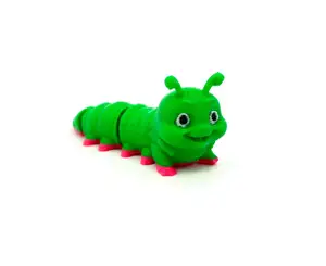 Baby caterpillar flexi toy keychain ornament