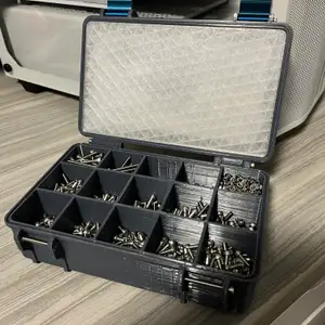 Rugged organizing Box for M3/M4 Screws (Update: added version without text in lid)
