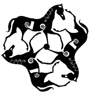 Wall Art - Chevaux celtes en triskel - Celtic horses