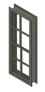 Doll House Window with Moving Sash