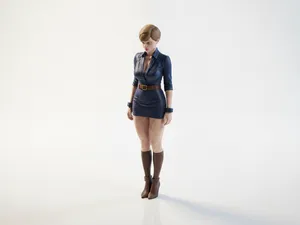 Short Hair Lady Figurine Female Figure 3D Printable