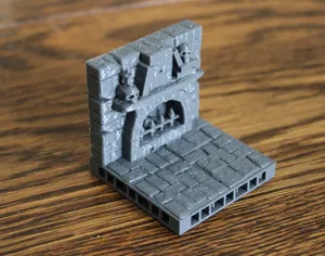 OpenLock Dungeon tile wall with Fireplace