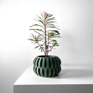 The Povan Planter Pot with Drainage: Tray & Stand Included | Modern and Unique Home Decor for Plants and Succulents | STL File