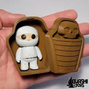 FLEXI CUTE MUMMY WITH COFFIN/SARCOPHAGUS PRINT IN PLACE HALLOWEEN
