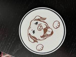 Glass coaster dog