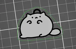 Chubby cat meme keychain
