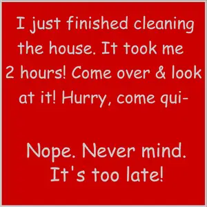Cleaning the house sign