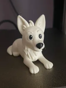 White Swiss Shepherd – Cartoon Style (Lying Down)