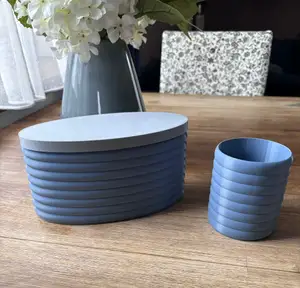 CLOUDIE - toothbrush holder and decorative large oval box with hinged lid