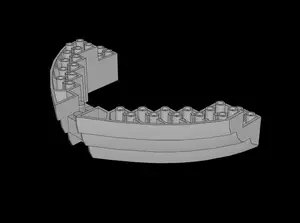 Lego Compatible (64645.dat) Boat Base 10 x 16 Stern / Bow