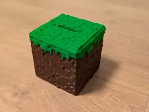 Minecraft Grass Block Piggy bank