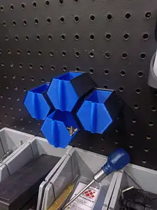 Modular Hexagon Bins Wall or Pegboard Mount - 88g per frame!