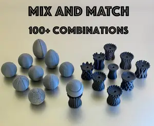 Sports Ball Mega Multi Pack Custom DJ Wormhole Knobs Set - Football Basketball Golf Tennis Baseball and More