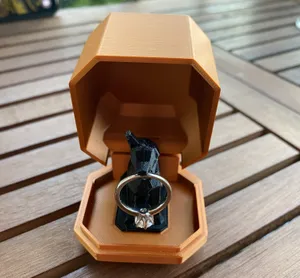 Engagement & Wedding Ring Box - Dog Figure Holder