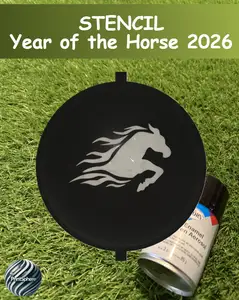 Golf - Golf Ball Stencil - Insert - 2026 - Year of the Flaming Horse - Spray Only