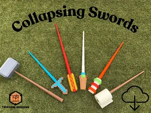 Collapsing Sword Bundle - Hot Dog, Mjolnir, Toilet Paper, Minecraft, Sushi, Ice Cream