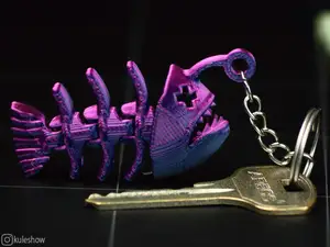 Flexi Anglerfish Bone Keychain
