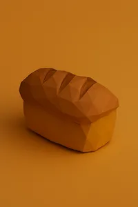 Low Poly Thanksgiving Bread Loaf 3D Model