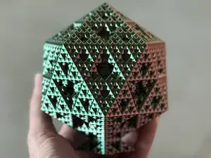Sierpiński Icosahedron Fractal Sculpture - Level 4 (With Base) (No Supports!)