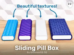 Sliding Pill Box (textured organizer for weekly medication)