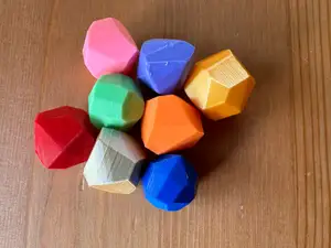 Fidget Gems and rocks (about 20mm) for treasure chests, gold hordes, general models, D&D, games, dioramas etc.