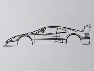 Ferrari F40 Silhouette Wall Art