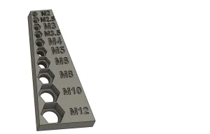 Metric nut holder for bolt sorting