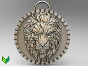 Lion’s Head Pendant – 3D Printable Necklace Charm