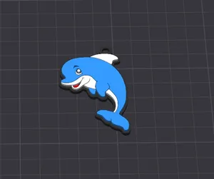 cute animal , dolly the dolphin keychain / necklace charm