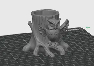 Owl on Tree Stump - Pen & Pencil Holder / Organizer / Decoration