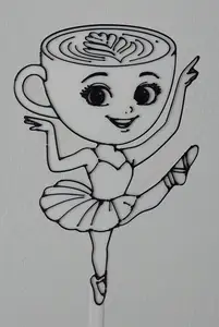 Ballerina cappuccina cake topper / dortový zápich