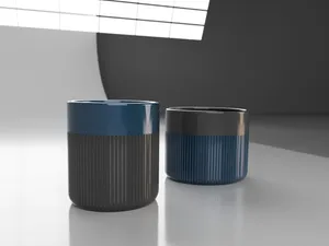 Fluted penholder and pot/ Stojánek na tužky a květináč s kanelurami
