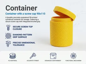 Knurled Storage Container with Screw Cap (90x110)