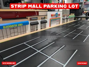 Strip Mall Parking Lot - 1:64 Scale Diorama