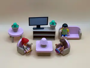 Complete 3D-Printed Dollhouse Living Room Set: Modern Miniature Furniture & Decor!