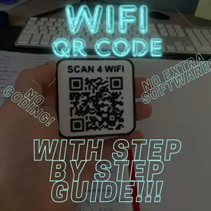 WiFi QR Code Card- WLAN QR Code Karte, with step by step guide! No Coding, or extra Software needed