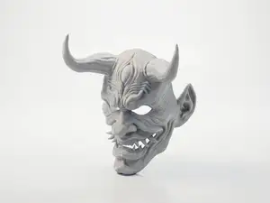 Oni Mask Japanese Demon Fantasy 3D Printable