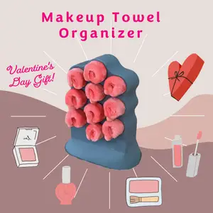 10-Slot Makeup Towel Organizer