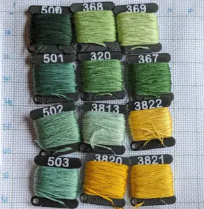 Floss Bobbins with DMC Color Labels